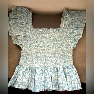 Love The Label Smocked Peplum Top